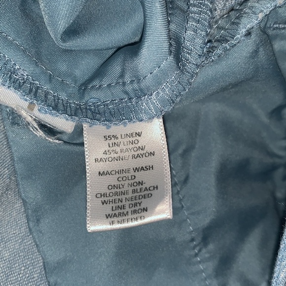 Linen wide leg Trousers Pants light blue Women’s size 2 - Picture 8 of 8